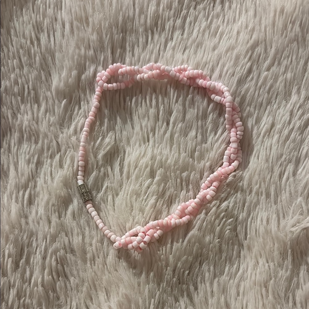Pink Twist Beaded Bracelet
